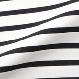 ハイブリッドコットンボーダーバスクシャツホワイト×ブラックの生地を写した商品画像