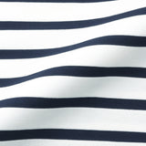 ハイブリッドコットンボーダーバスクシャツホワイト×ネイビーの生地を写した商品画像