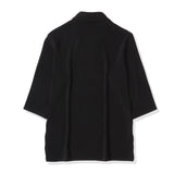 スビンプラチナムマイクロパイルカプリシャツブラックの背面を写した商品画像