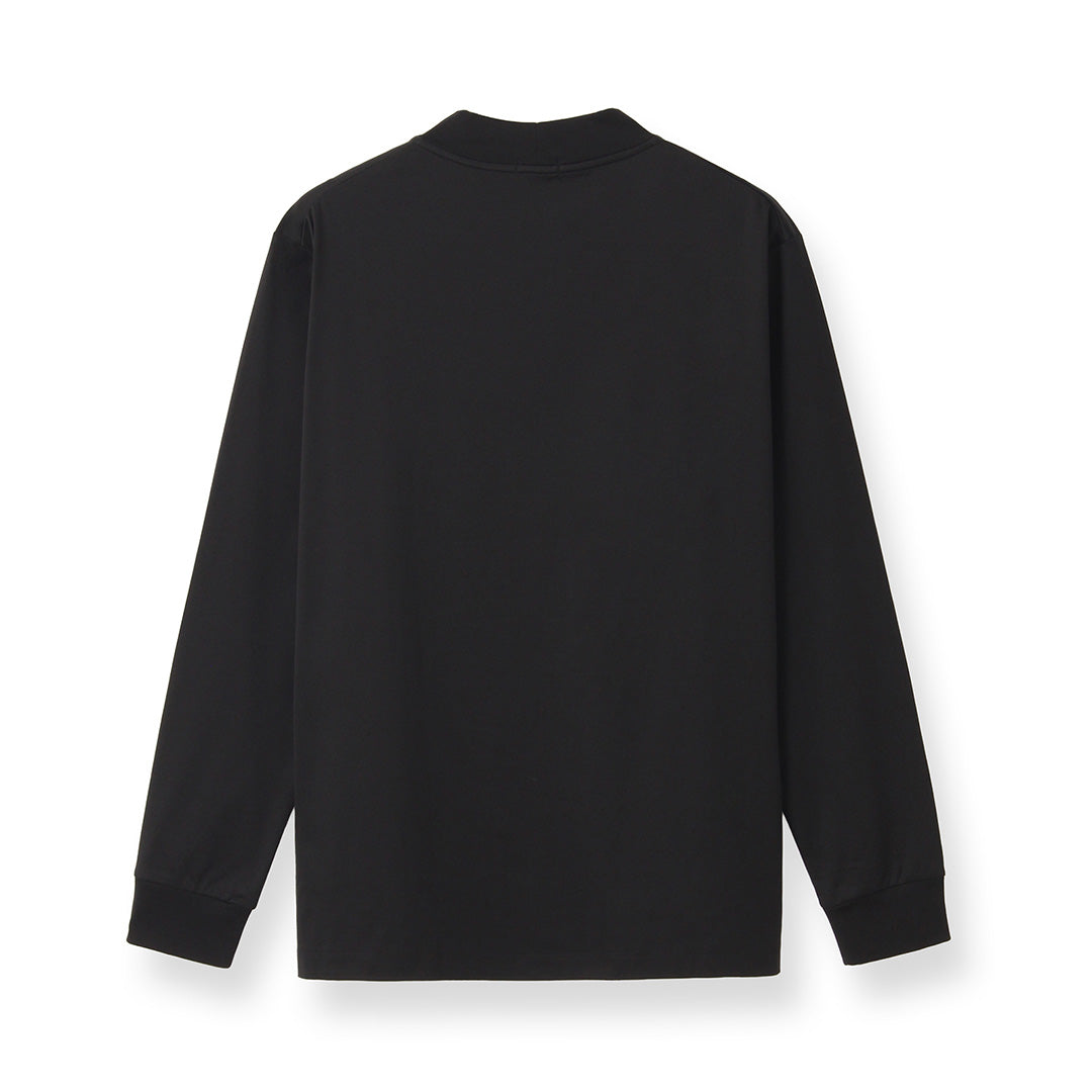 GIZA45 Mock Neck Long Sleeve Dress T-shirt Color: Black