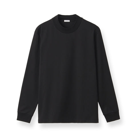 GIZA45 Mock Neck Long Sleeve Dress T-shirt Color: Black