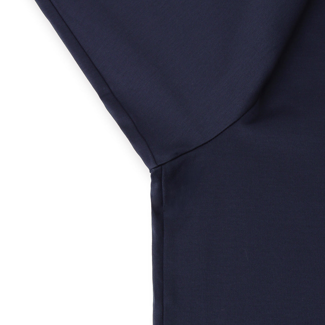 GIZA45 Mock Neck Long Sleeve Dress T-shirt Color: Navy