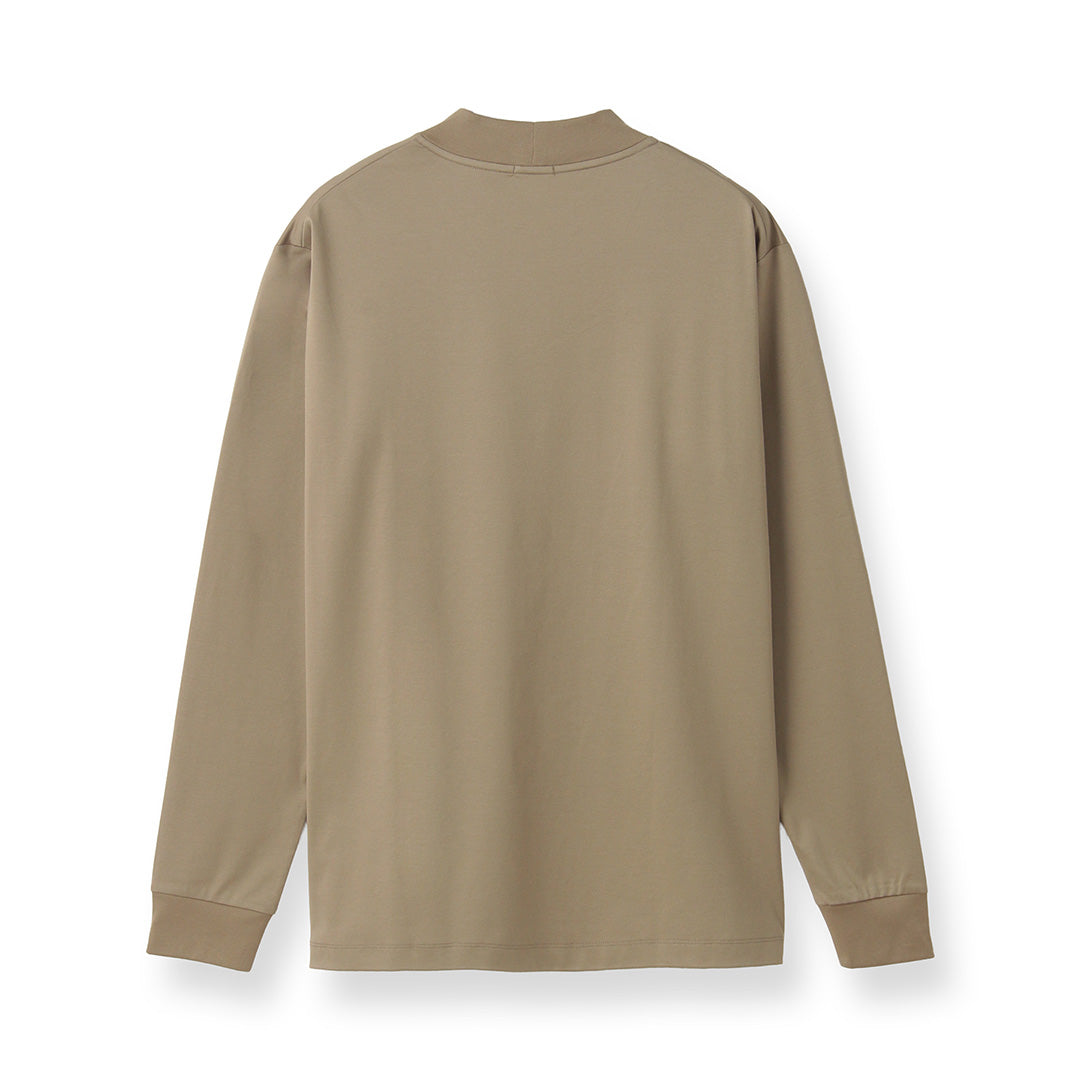 【10月中旬発送】GIZA45 Mock Neck Long Sleeve Dress T-shirt Color: Taupe