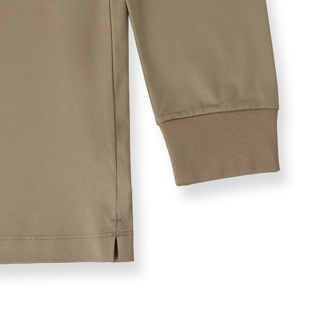 【10月中旬発送】GIZA45 Mock Neck Long Sleeve Dress T-shirt Color: Taupe