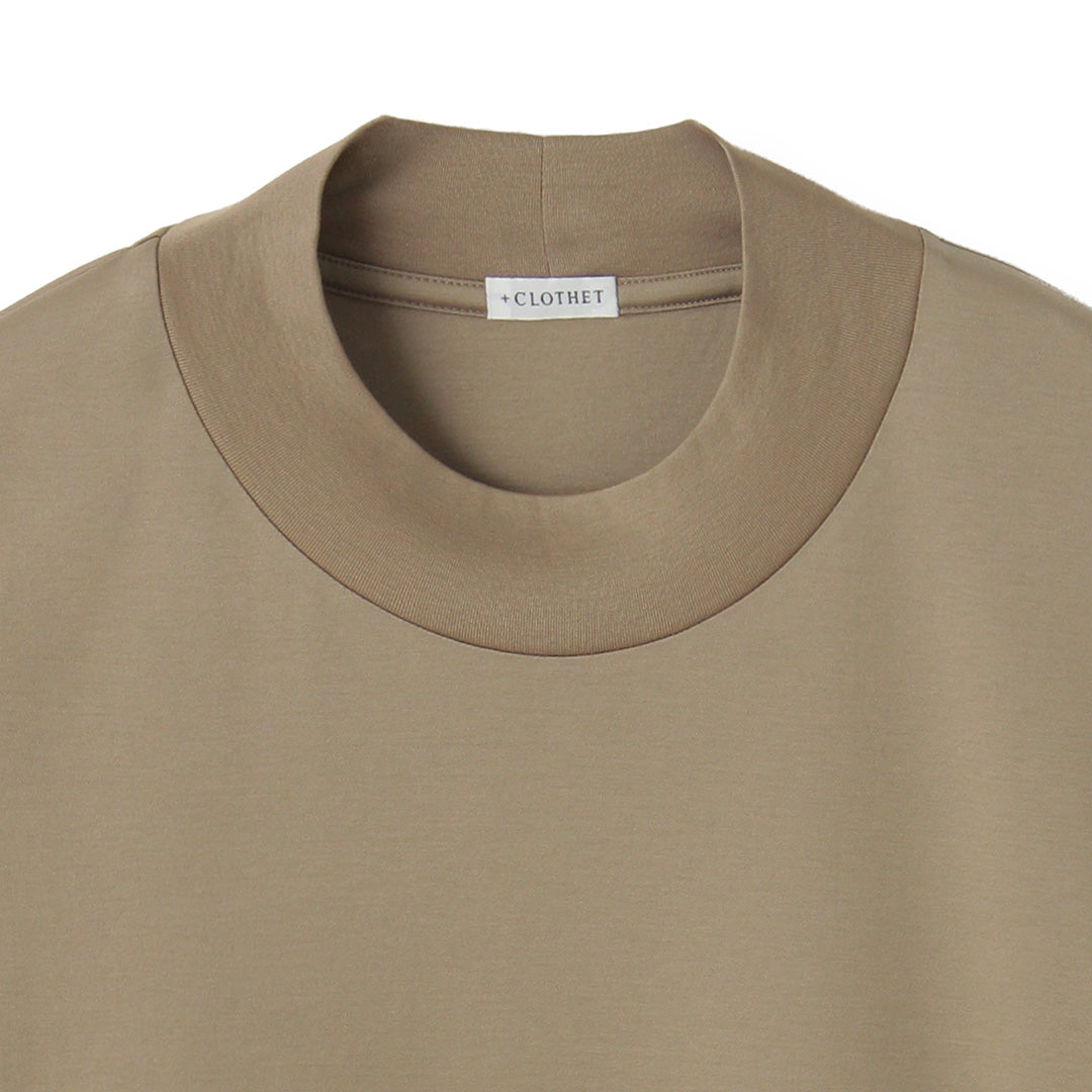 【10月中旬発送】GIZA45 Mock Neck Long Sleeve Dress T-shirt Color: Taupe