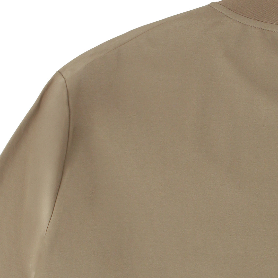 【10月中旬発送】GIZA45 Mock Neck Long Sleeve Dress T-shirt Color: Taupe