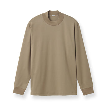 【10月中旬発送】GIZA45 Mock Neck Long Sleeve Dress T-shirt Color: Taupe