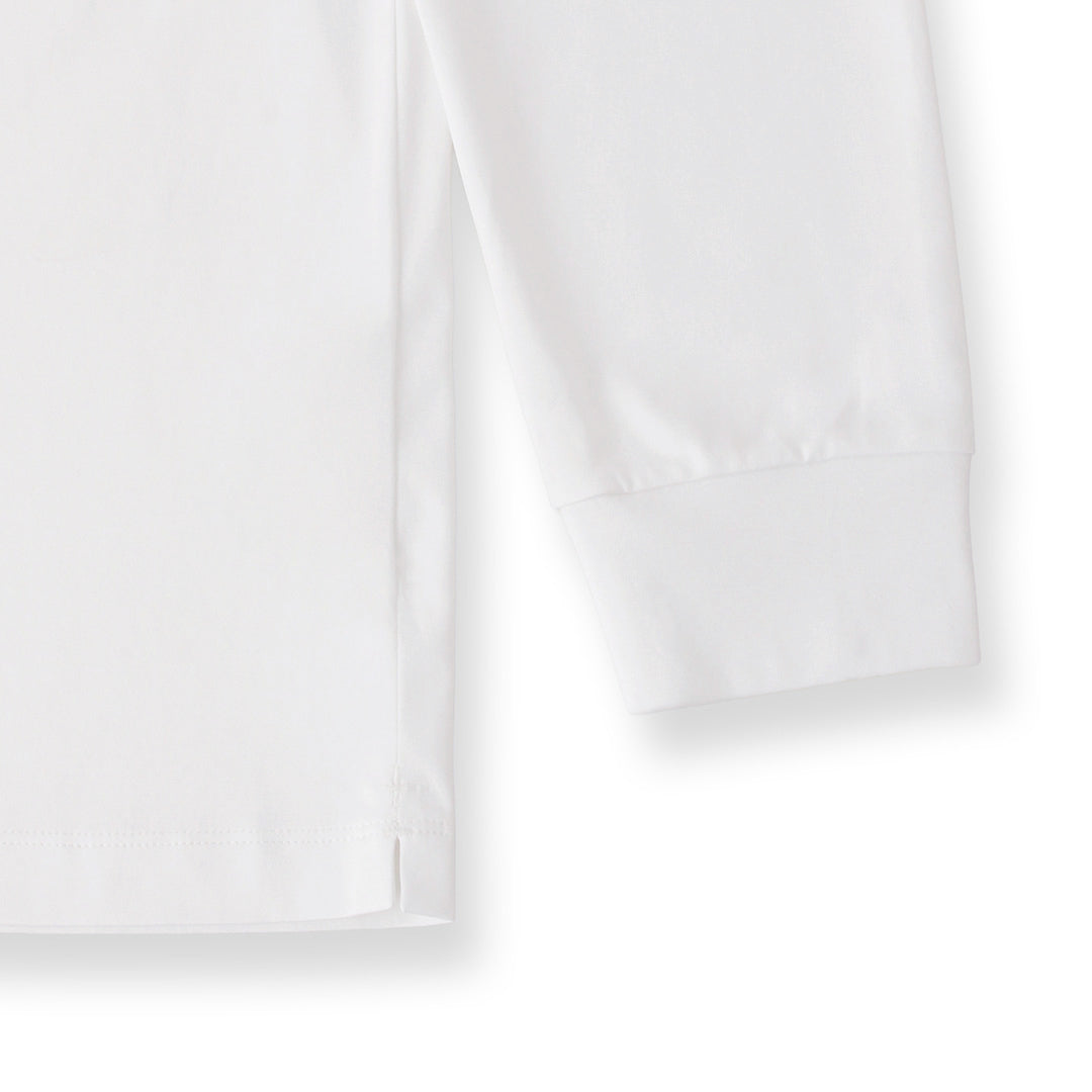 GIZA45 Mock Neck Long Sleeve Dress T-shirt Color: White
