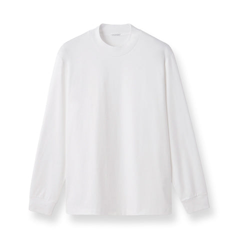 GIZA45 Mock Neck Long Sleeve Dress T-shirt Color: White