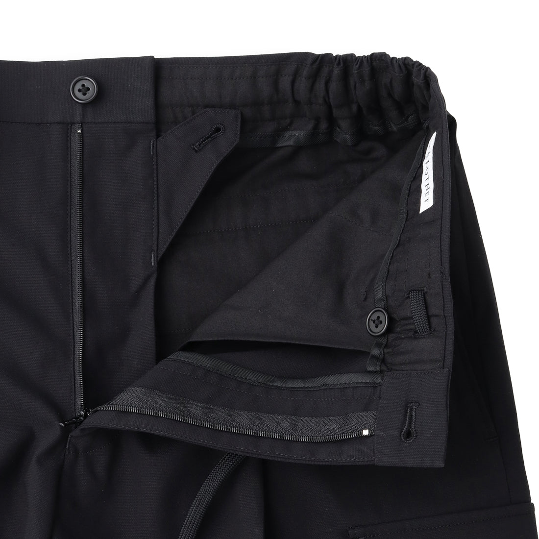 High Twist Cotton Panama Cargo Short Pants Color: Black