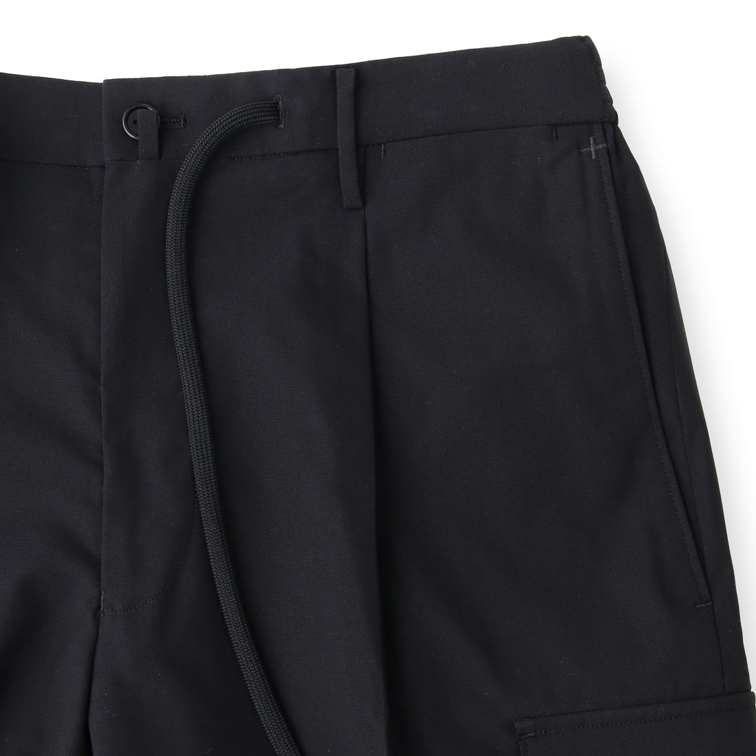 High Twist Cotton Panama Cargo Short Pants Color: Black