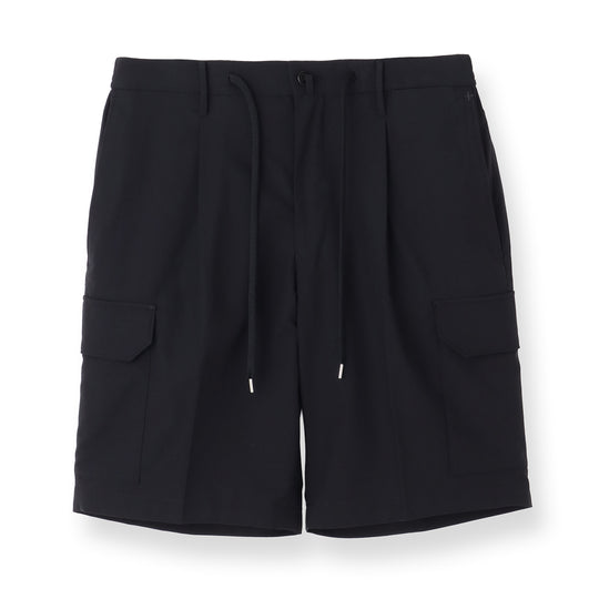 High Twist Cotton Panama Cargo Short Pants Color: Black