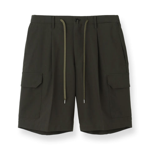 High Twist Cotton Panama Cargo Short Pants Color: Olive