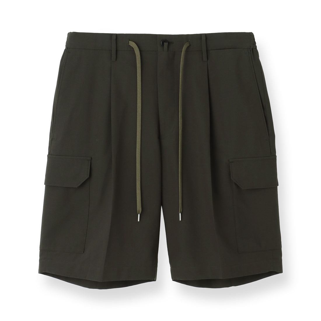 High Twist Cotton Panama Cargo Short Pants Color: Olive