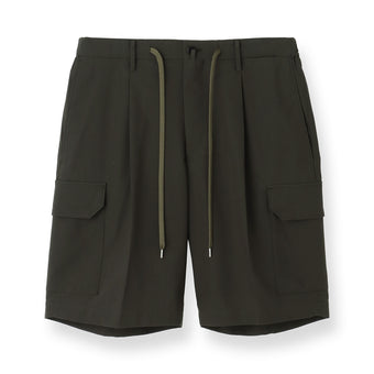 High Twist Cotton Panama Cargo Short Pants Color: Olive