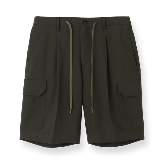 High Twist Cotton Panama Cargo Short Pants Color: Olive