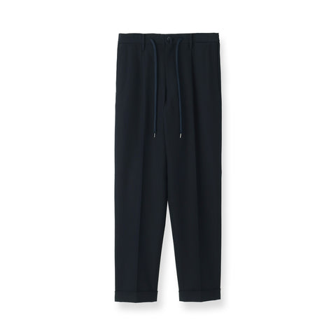 High Twist Cotton Kersey Easy Trousers Color: Navy