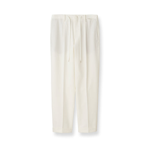 High Twist Cotton Kersey Easy Trousers Color: White