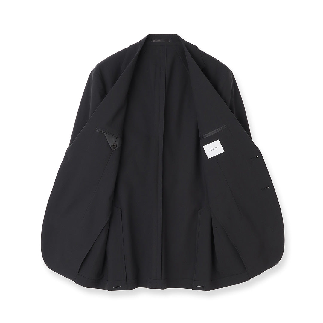 High Twist Cotton Panama Tailored Jacket Color: Black