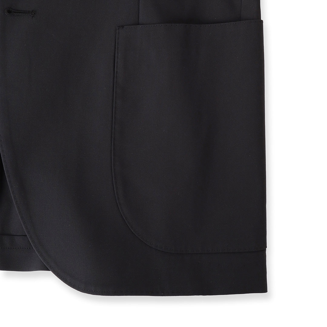 High Twist Cotton Panama Tailored Jacket Color: Black