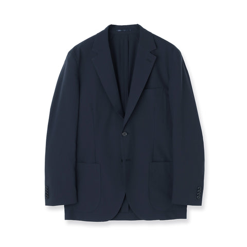High Twist Cotton Panama Tailored Jacket Color: Navy