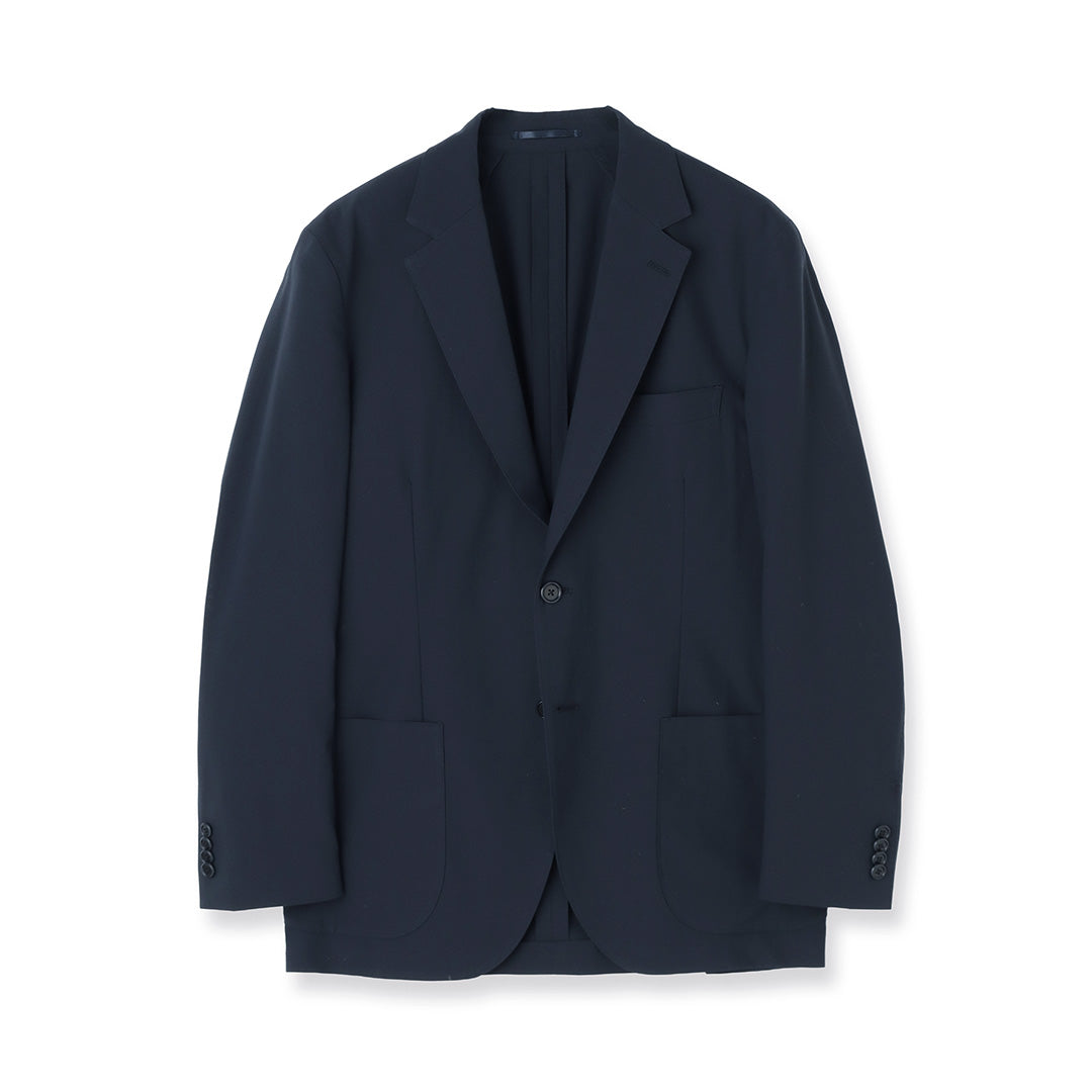 High Twist Cotton Panama Tailored Jacket Color: Navy