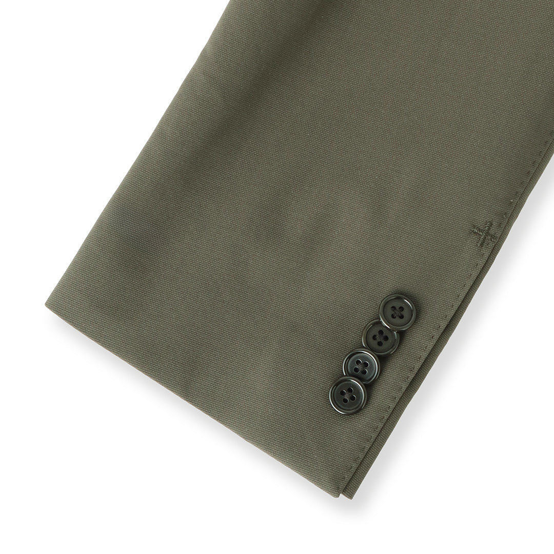 High Twist Cotton Panama Tailored Jacket Color: Olive