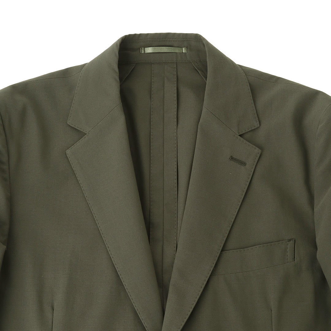 High Twist Cotton Panama Tailored Jacket Color: Olive