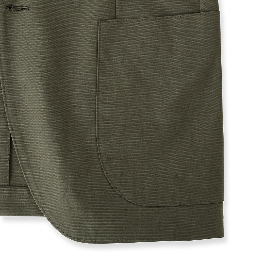 High Twist Cotton Panama Tailored Jacket Color: Olive