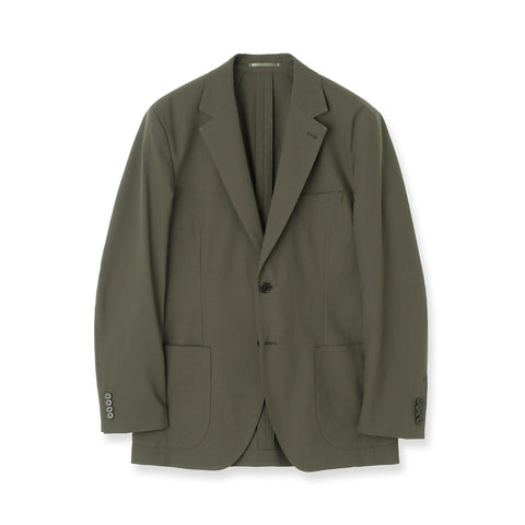 High Twist Cotton Panama Tailored Jacket Color: Olive