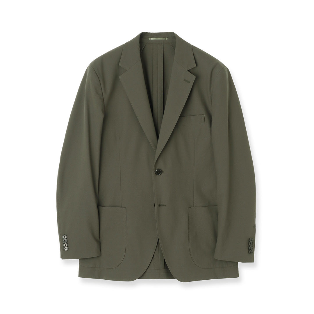 High Twist Cotton Panama Tailored Jacket Color: Olive
