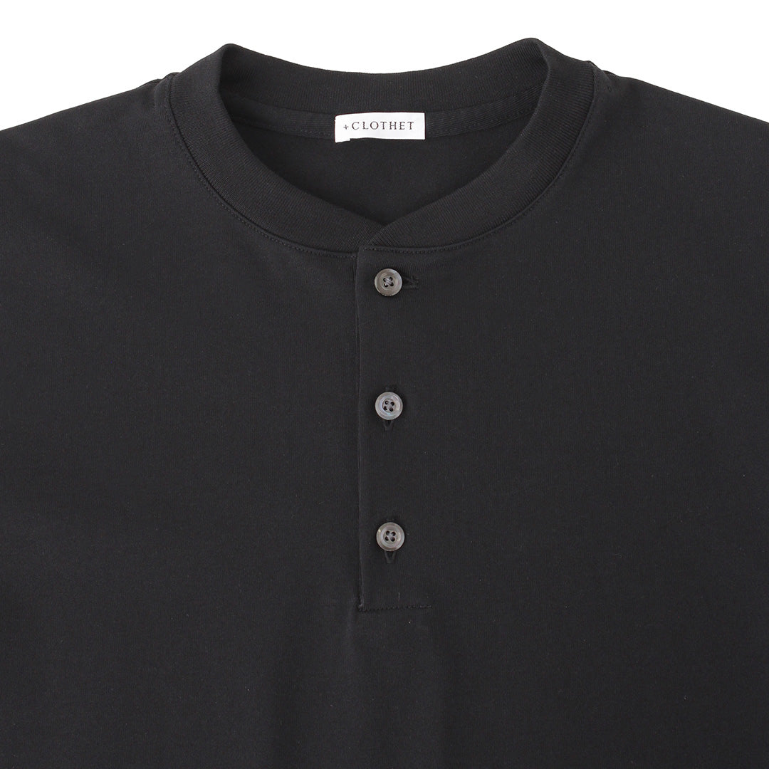 Hybrid Cotton Henley Neck Dress T-shirt Color: Black