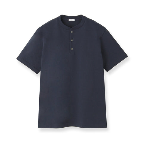 Hybrid Cotton Henley Neck Dress T-shirt Color: Navy