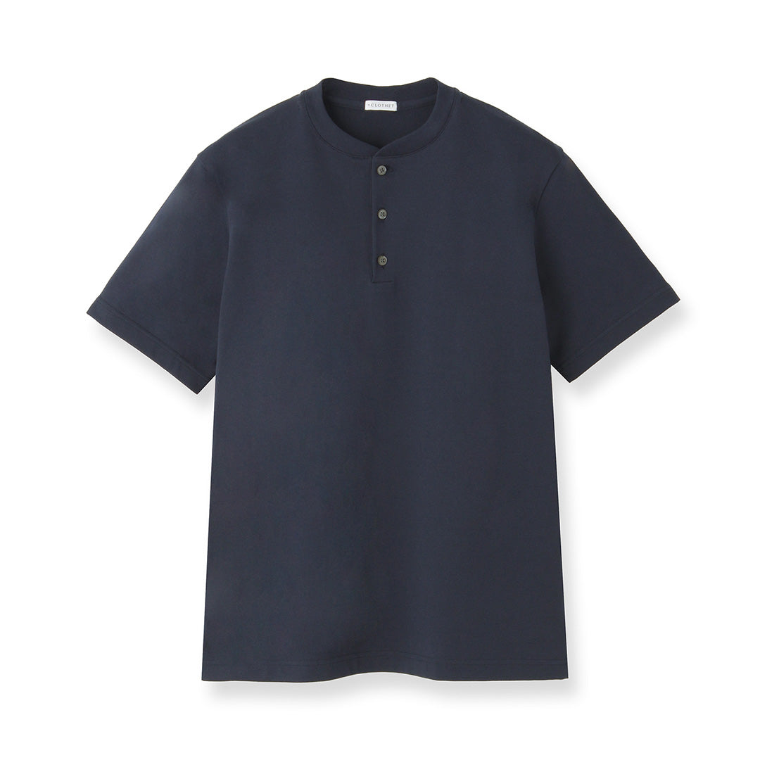 Hybrid Cotton Henley Neck Dress T-shirt Color: Navy