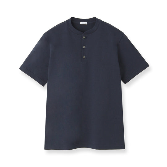 Hybrid Cotton Henley Neck Dress T-shirt Color: Navy