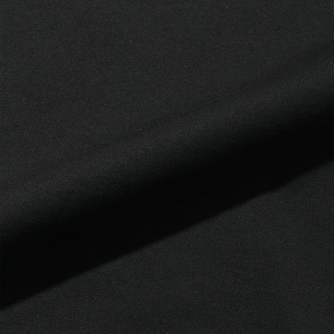 ハイブリッドコットンリブドヘムテーラードTシャツブラックの生地を写した商品画像