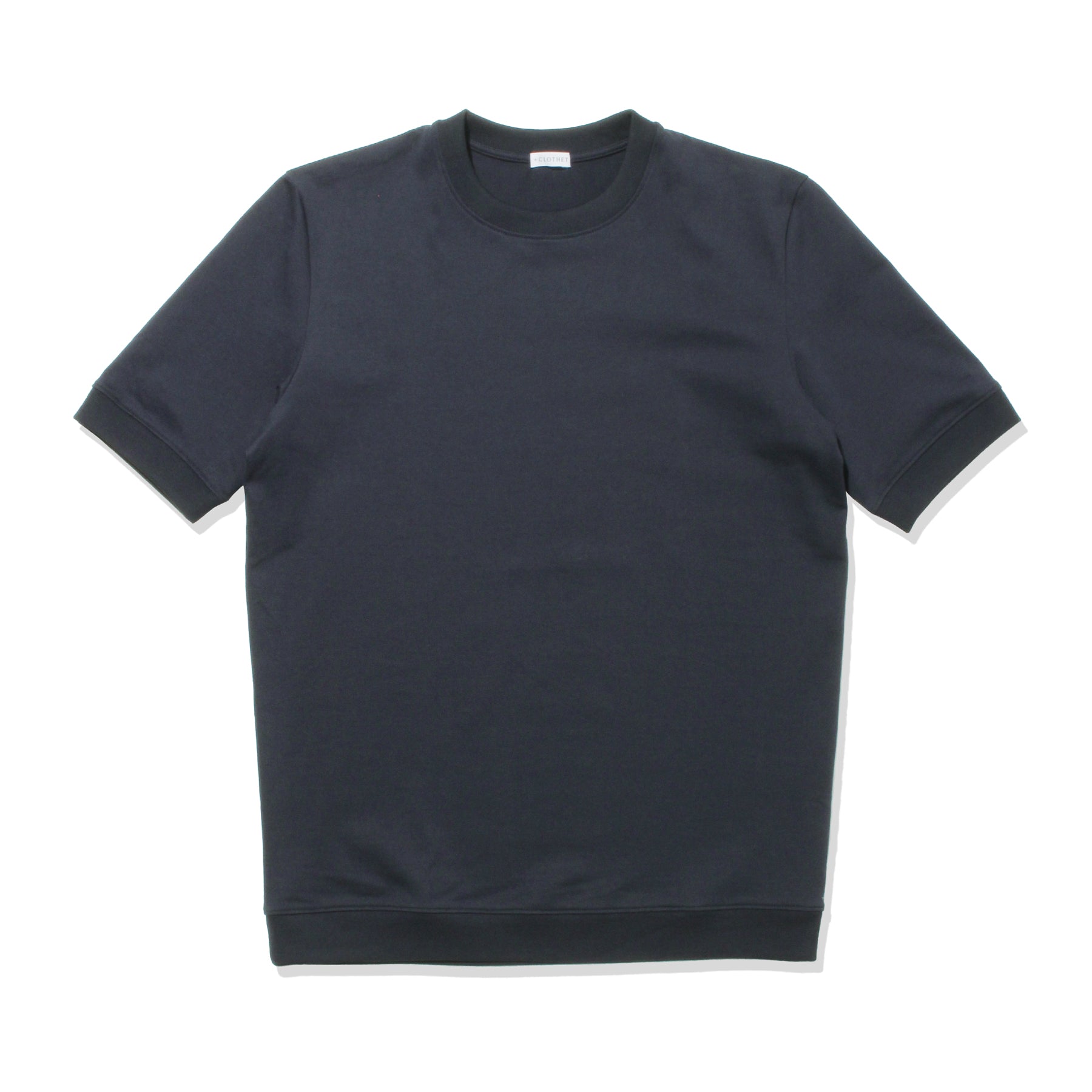 ハイブリッドコットンリブドヘムテーラードTシャツネイビーの商品画像