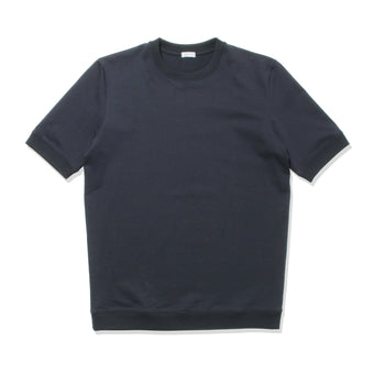 Hybrid Cotton Ribbed Hem Tailored T-shirt Color: Navy