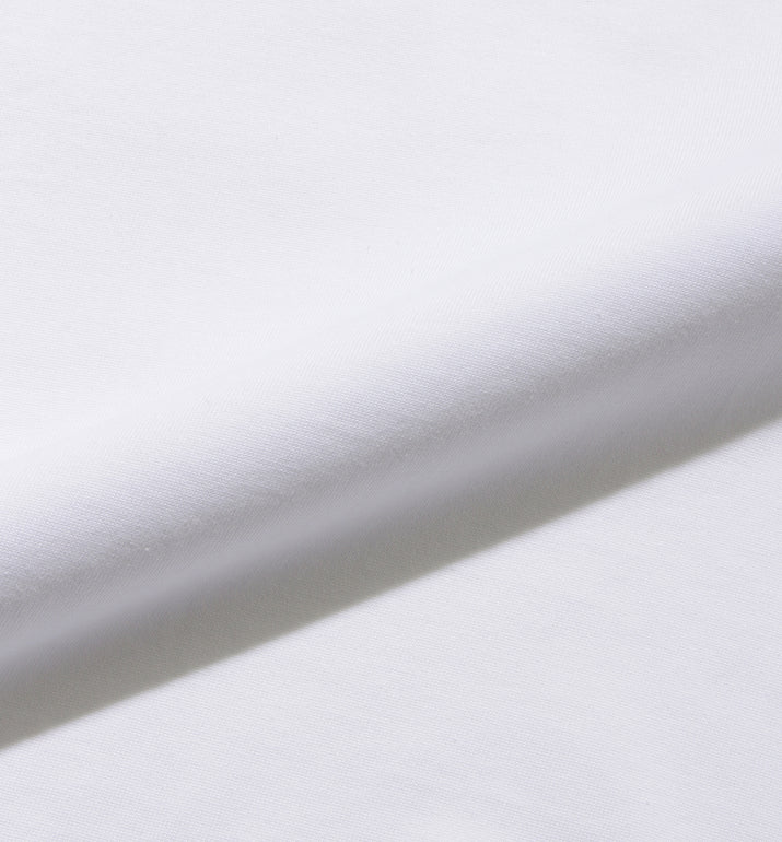 ハイブリッドコットンリブドヘムテーラードTシャツホワイトの生地を写した商品画像