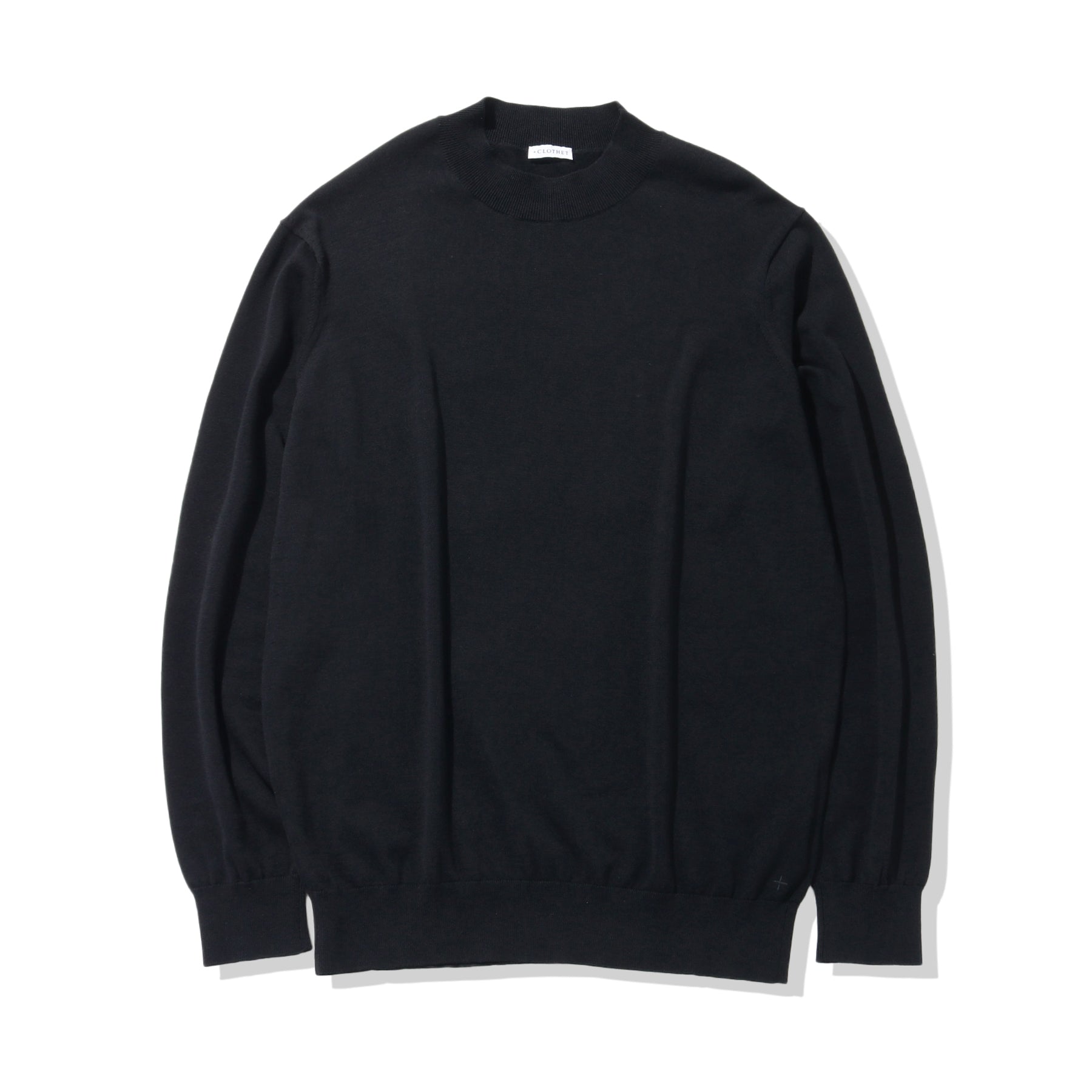 スビンプラチナムモックネックニットブラックの商品画像