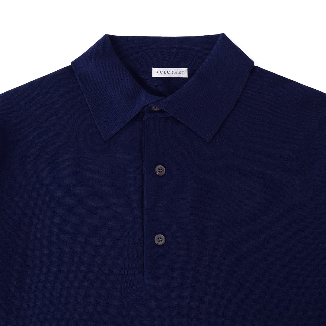 スビンプラチナム ニットポロシャツ ディープブルー | ＋CLOTHET ONLINE