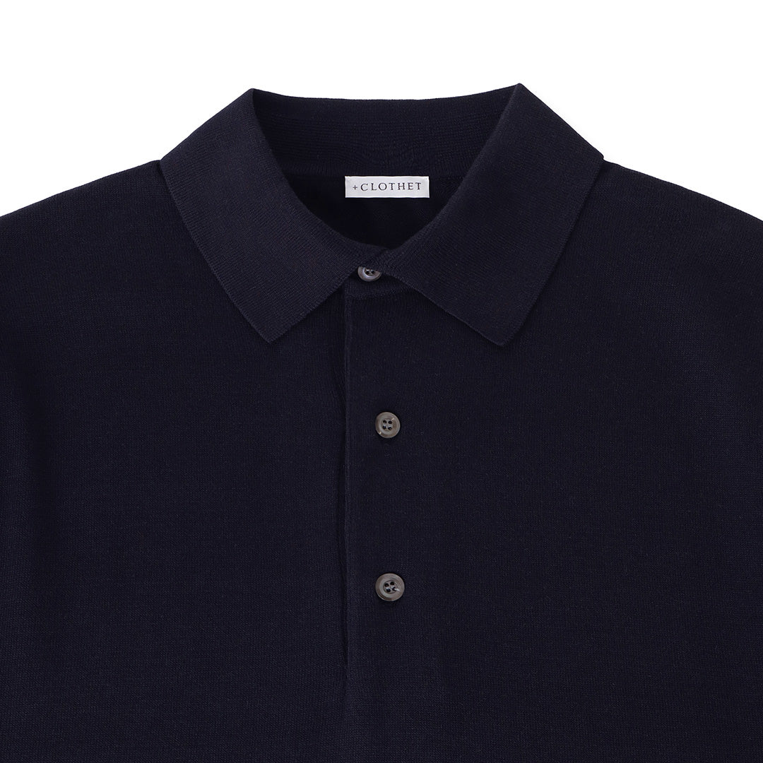【Renewal】Knit Polo-shirt Color: Navy