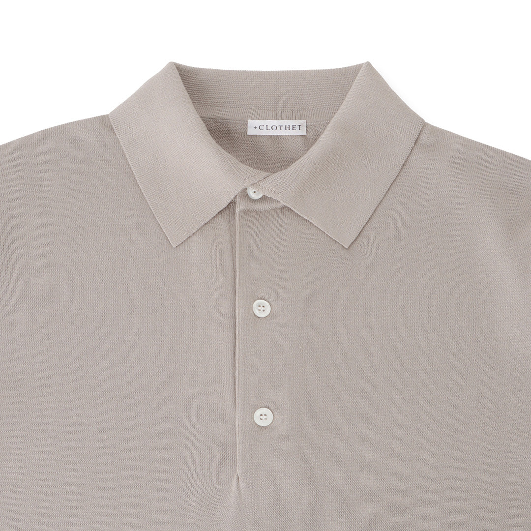 スビンプラチナム ニットポロシャツ サンド | ＋CLOTHET ONLINE