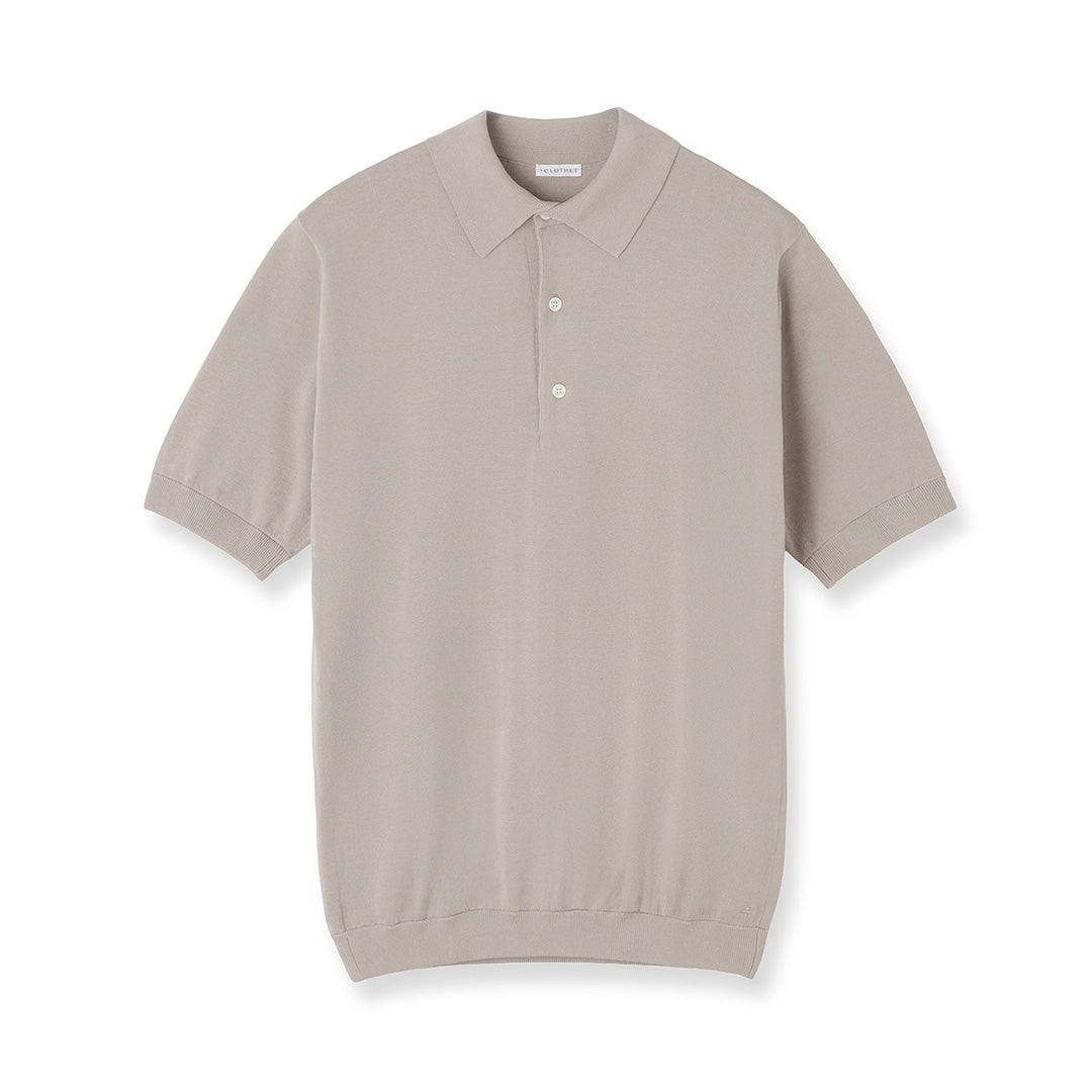 【Renewal】Knit Polo-shirt Color: Sand