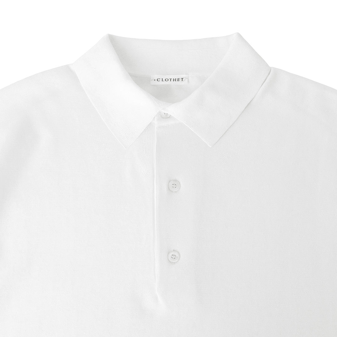 【Renewal】Knit Polo-shirt Color: White