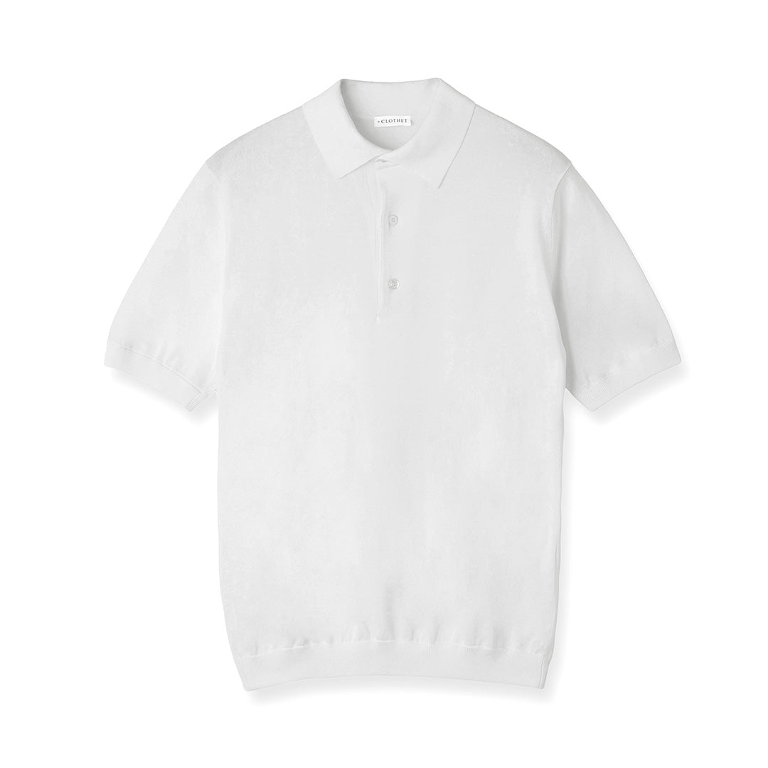 【Renewal】Knit Polo-shirt Color: White