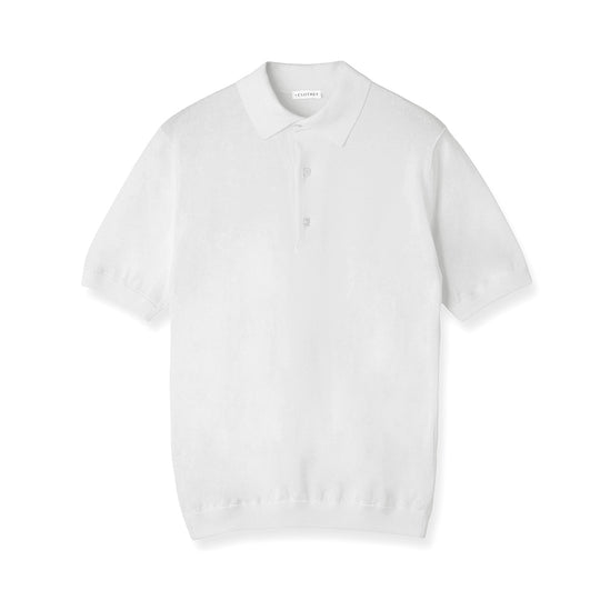 【Renewal】Knit Polo-shirt Color: White