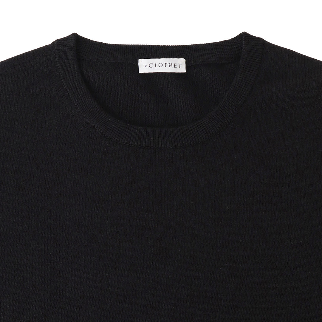 【Renewal】Knit T-shirt Color: Black
