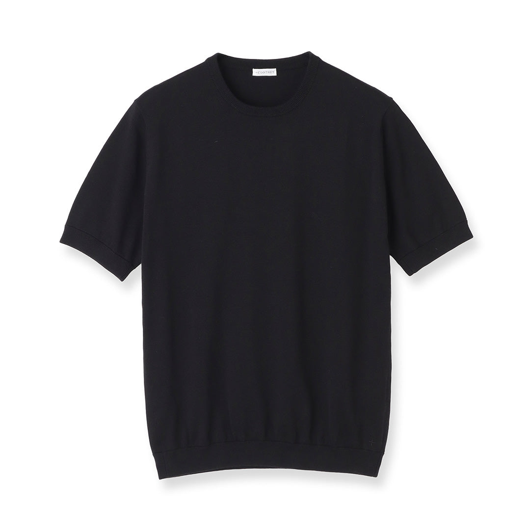 【Renewal】Knit T-shirt Color: Black