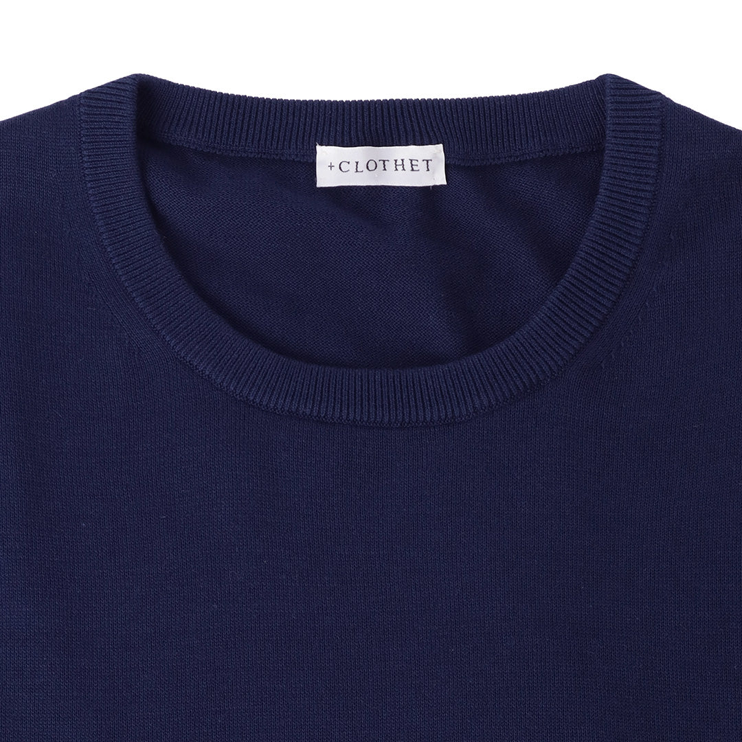 【Renewal】Knit T-shirt Color: Deep Blue